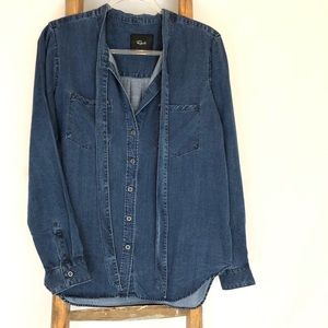 RAILS/ “Rosalee” tie-neck chambray shirt